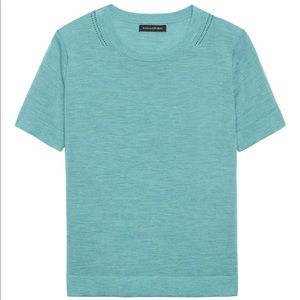 Banana republic aqua merino wool top
